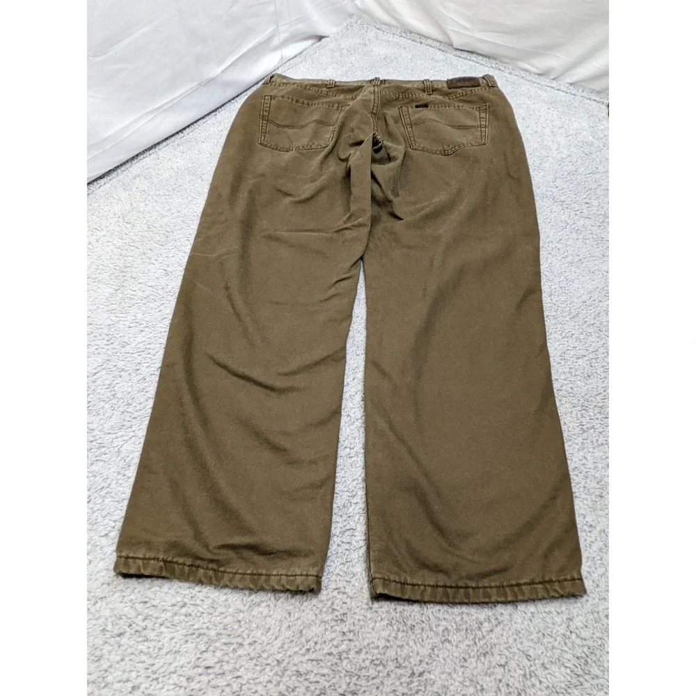 Lee Flannel Lined Relaxed Fit Brown‎ Mens Jeans 38x30 Workwear Streetwear